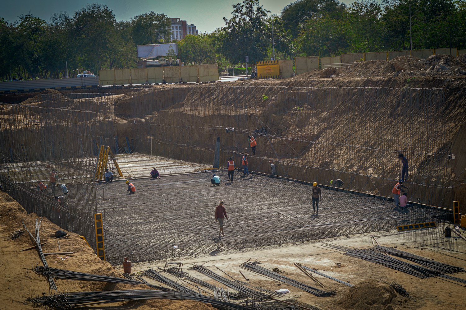 Large excavation for a foundation